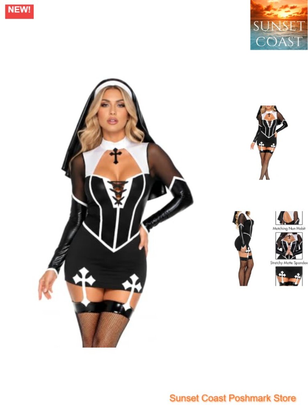 Leg Avenue Women's 2 PC Holy Hottie Sexy Nun Costume